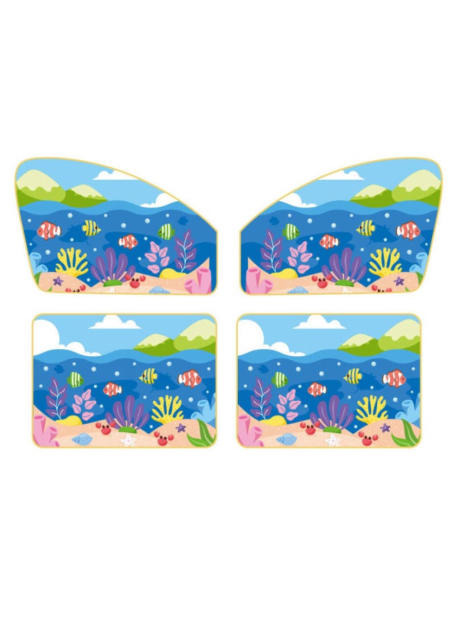 Magnetic Suction Car Curtain Car Magnetic Side Window Sunshade Car Curtain Car Cartoon Children Sunscreen Shade