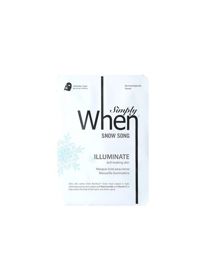 When Simply Snow Song Brighten Facial Sheet Mask for Dull Looking Skin - 1 Count - Image 1