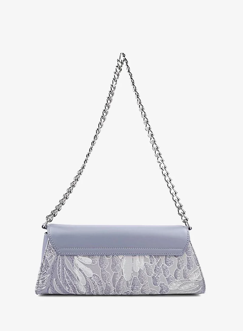 Cuple SkyBlue Cuple Textured Zip Shoulder Bag for Women | Best Price UAE