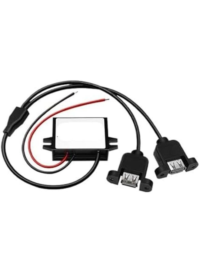 Dual Ear USB 8 60V to 5V 3A 15W DC Step Down Power Converter Module - Image 1