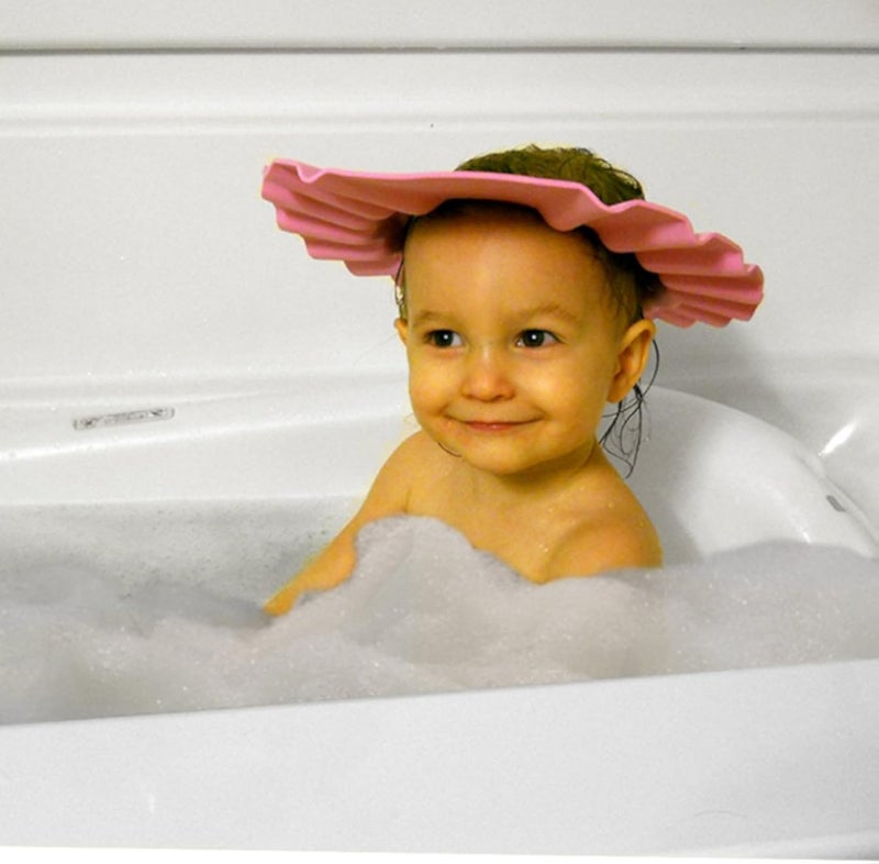 Evelots Shampoo Shower/Bath Cap-Baby/Child-Visor- Waterproof-Adjustable-2 Colors Pink