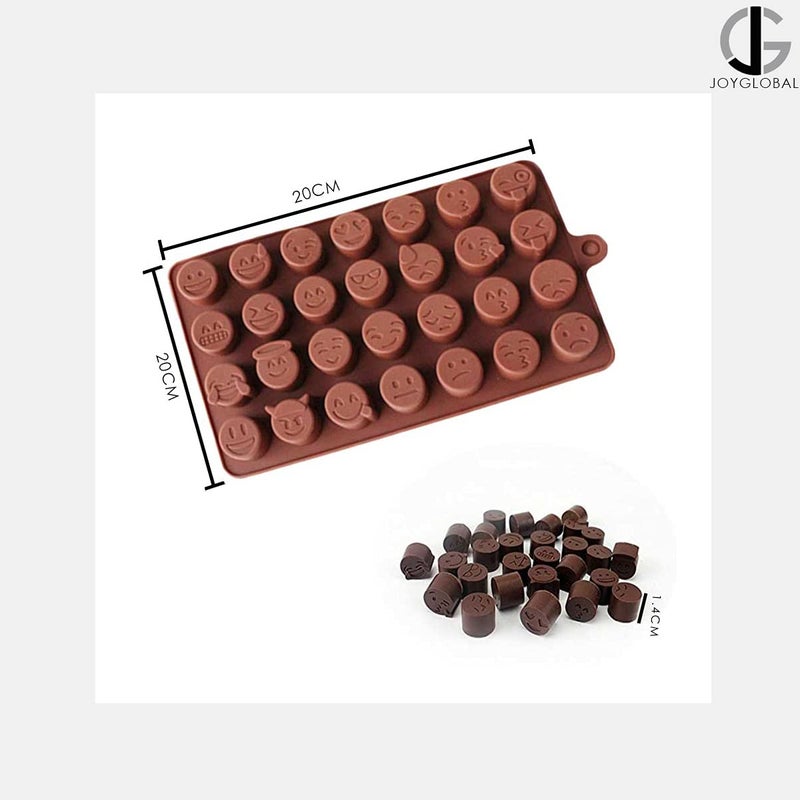 JoyGlobal Silicone 28Cavity Emoji Emoticons Candy Chocolate DIY Moulds Multicolor - Image 5