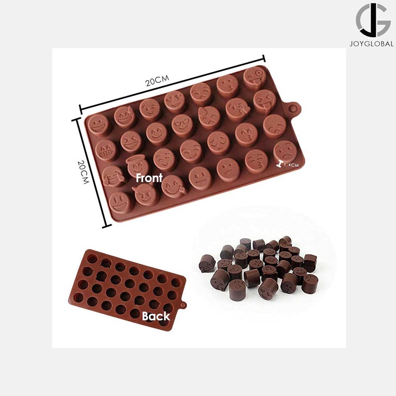 JoyGlobal Silicone 28Cavity Emoji Emoticons Candy Chocolate DIY Moulds Multicolor - Image 4