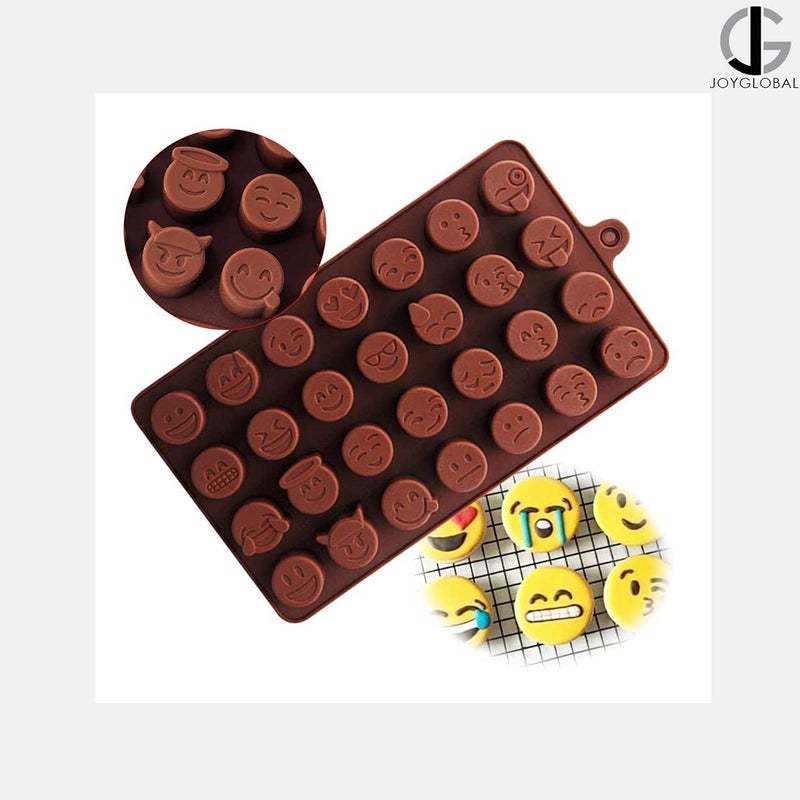 JoyGlobal Silicone 28Cavity Emoji Emoticons Candy Chocolate DIY Moulds Multicolor - Image 2