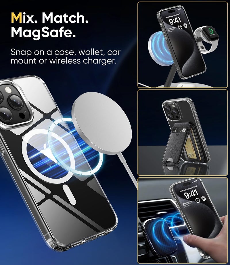 Caisles Ultra-Hybrid Transparent Clear Case– Anti-Yellow, Magnetic Ring, Camera Protection, Shockproof, Slim Fit & Wireless Charging Safe (iPhone 15 PRO) - Image 2