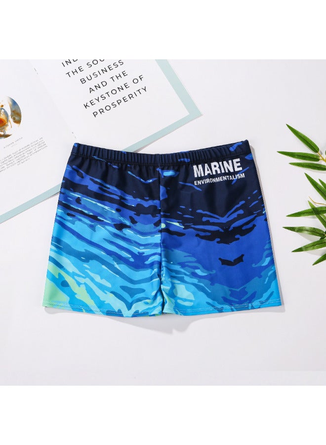 Loquat Men's Swimming Trunks Teenagers Big Children Swimming Junior High School Students 14 Senior High School 12 Fat Baby 15 Beach Trunks Training Pants 16-Color:Color Matching- - Image 4