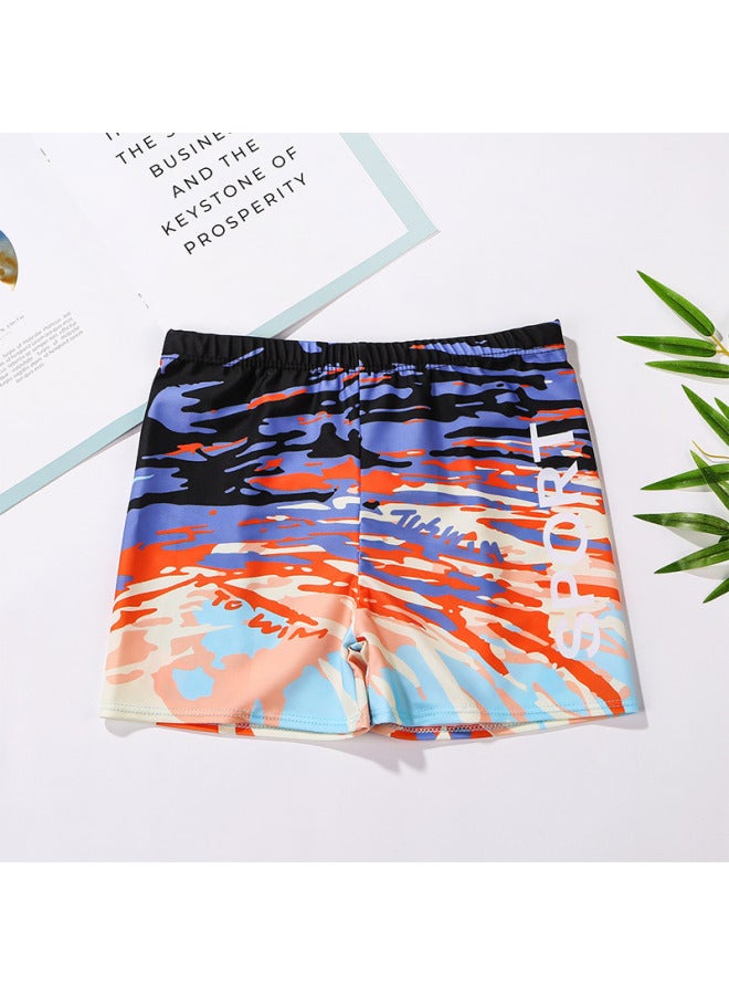 Loquat Men's Swimming Trunks Teenagers Big Children Swimming Junior High School Students 14 Senior High School 12 Fat Baby 15 Beach Trunks Training Pants 16-Color:Color Matching- - Image 5