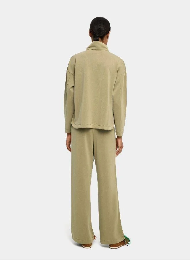 PARFOIS Green Sweatshirt with buttons soft touch for Women | Best Price UAE