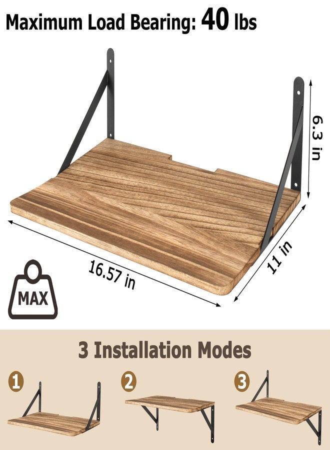 RedCall Wall Mount Shelf for Projector, Floating Shelf for Router/Modem, 16.5" x 11" Audio Video Equipment Storage, Wood & Metal - Image 5