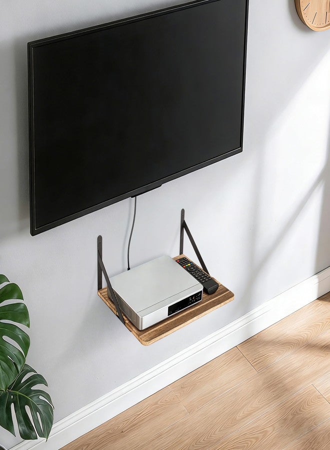 RedCall Wall Mount Shelf for Projector, Floating Shelf for Router/Modem, 16.5" x 11" Audio Video Equipment Storage, Wood & Metal - Image 2