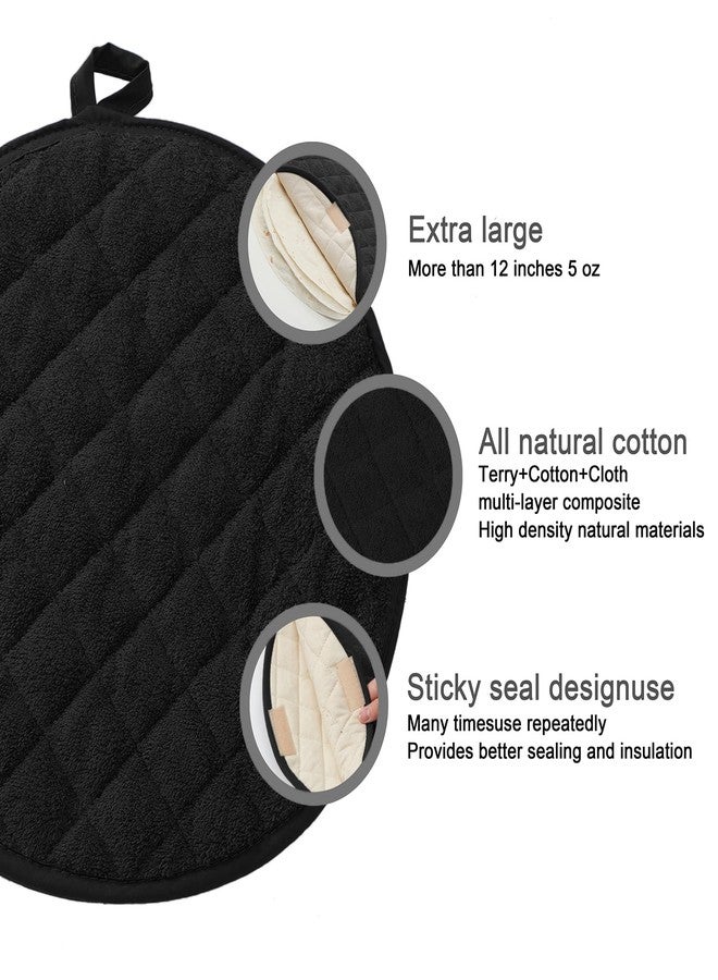 Lifaith Tortilla Warmer Pouch 12 Inch (2 Pack) - Microwaveable Fabric Insulated Food Server for Corn & Flour Tortillas - Insulated Bag Keeps Food Hot for up to 1 Hour - Kitchen Gifts (Black) - Image 4