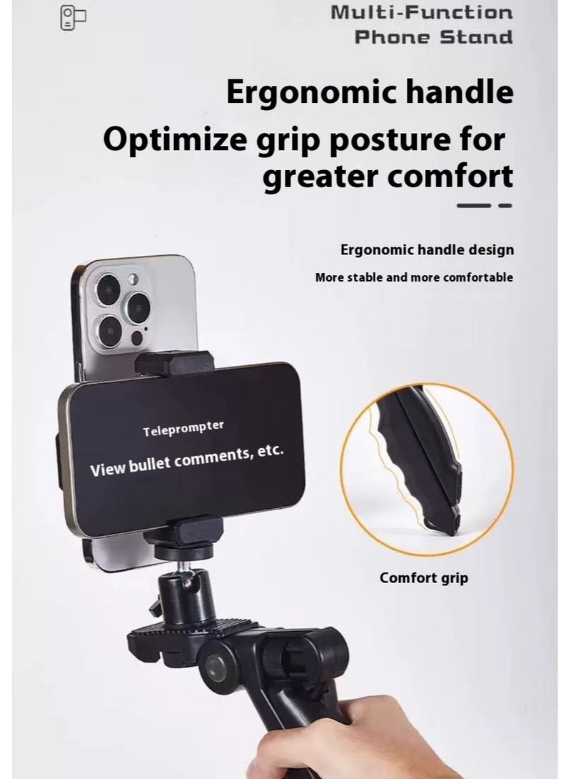 Portable Desktop Tripod with Multi-Function Phone Stand for Live Streaming, Selfie Recording & Teleprompter Use - Image 5