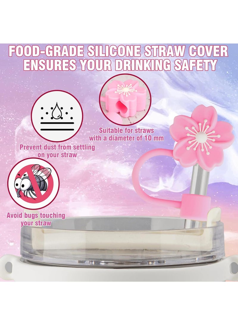 Y&D Compatible with Stanley Cup Accessories Set, Stanley Accessories 40 oz, Accesorios Stanley with Food-Grade Stanley Straw Cover, Stanley Tumbler Accessories Beautify Your Cup, Unique Gifts for WomenPink/Gold - Image 3