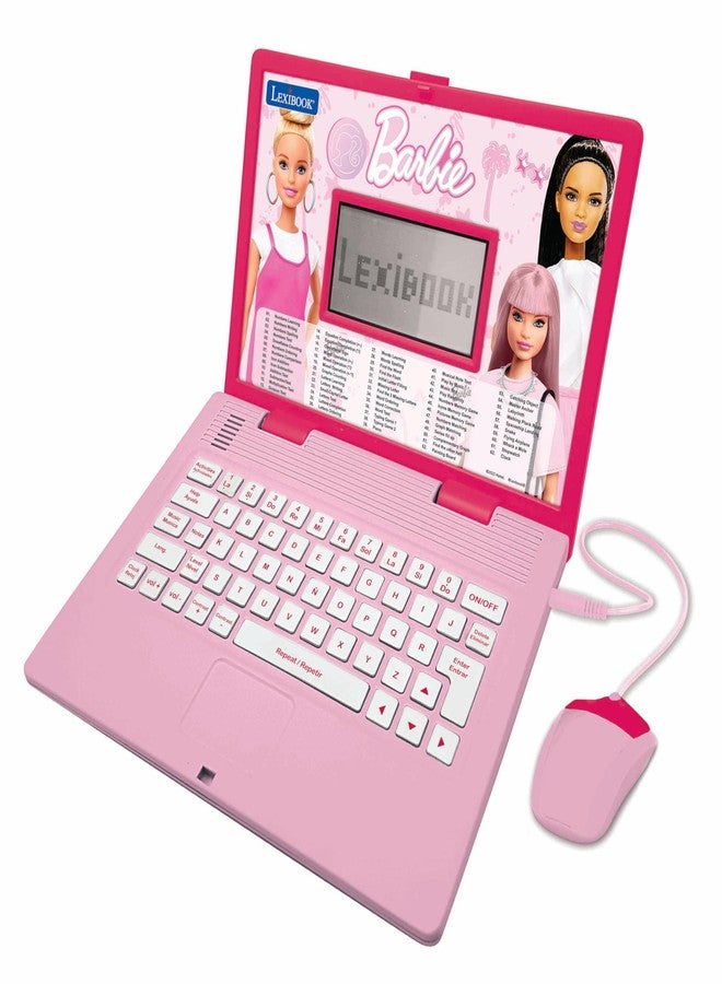 Lexibook Barbie, Educational and Bilingual Laptop in English/Spanish, Toy for Children with 124 Activities to Learn, Play Games and Music, Pink, JC598BBi2 - Image 1