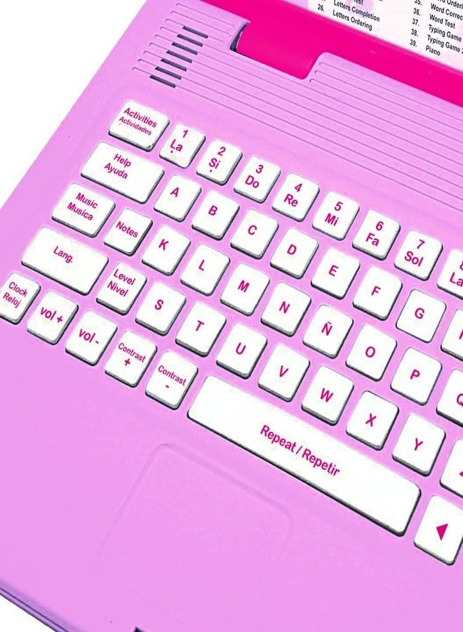 Lexibook Barbie, Educational and Bilingual Laptop in English/Spanish, Toy for Children with 124 Activities to Learn, Play Games and Music, Pink, JC598BBi2 - Image 2