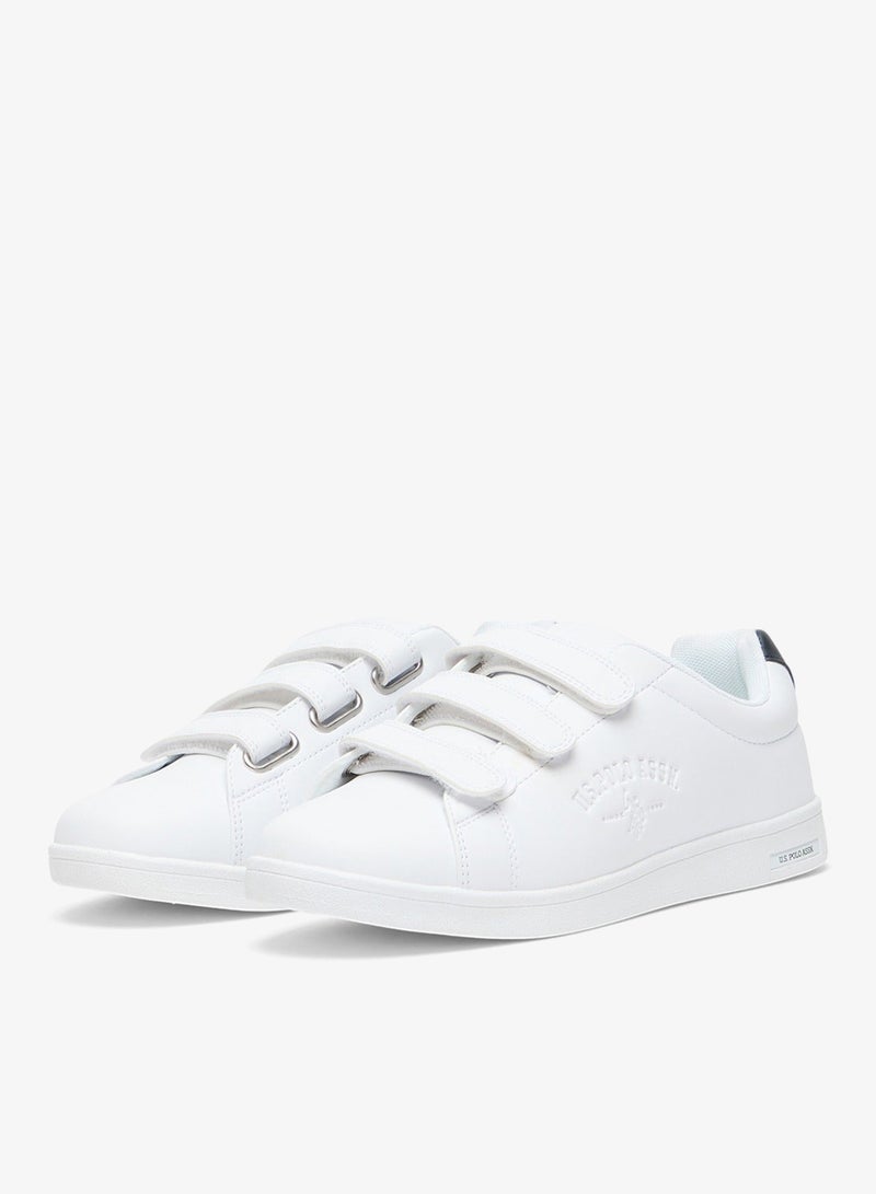 U.S. Polo Assn. Women's White Casual Sneakers with Black Accent - Velcro Strap Design Shoes and Comfort Cushioned Sole for Everyday Style - Image 3