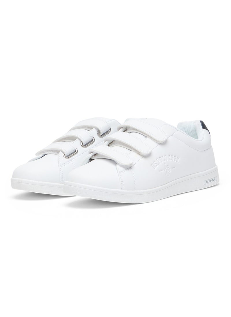 U.S. Polo Assn. - Women's White Casual Sneakers with Black Accent - Velcro Strap Design and Comfort Cushioned Sole for Everyday Style - Image 1