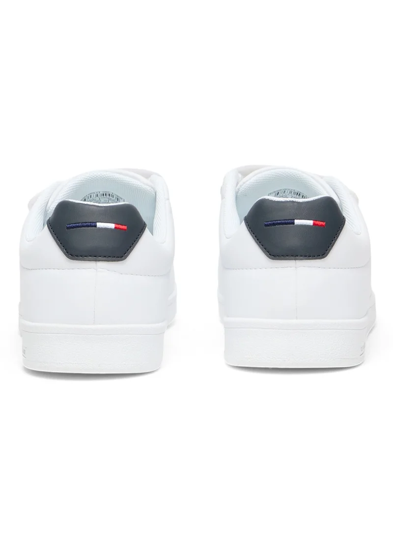 U.S. Polo Assn. Women's White Casual Sneakers with Black Accent - Velcro Strap Design and Comfort Cushioned Sole for Everyday Style