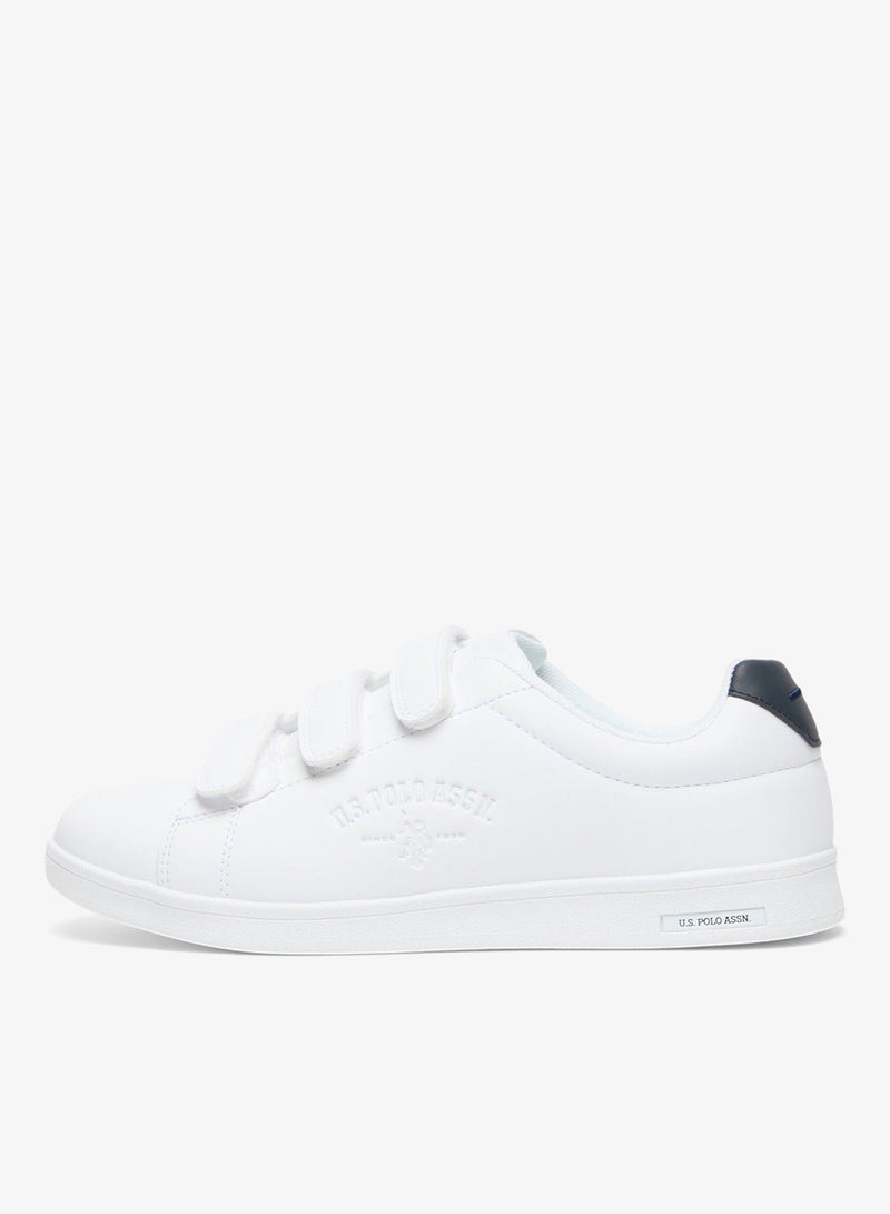 U.S. Polo Assn. Women's White Casual Sneakers with Black Accent - Velcro Strap Design Shoes and Comfort Cushioned Sole for Everyday Style - Image 3