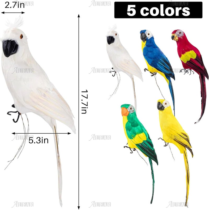 AUEAR, 17.7 Inch White Lifelike Artificial Birds Feathered Fake Shoulder Artificial Parrot Prop for Decoration Craft - Image 5