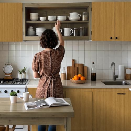 Abyssaly Light Wood Contact Paper Brown Wood Peel and Stick Wallpaper for Cabinets and Desk Thicken Self Adhesive Removable Wooden Vinly Wrap for Shelf Liner 157x 3937 - Image 3