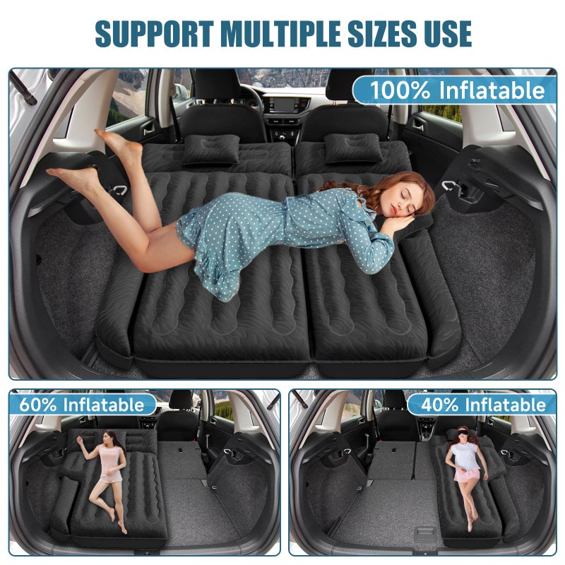 DikaSun SUV Air Mattress Double-Sided Flocking Car Mattresses for Car Bed, Travel Camping Sleeping Bed with Air Pump 2 Pillows - Image 2