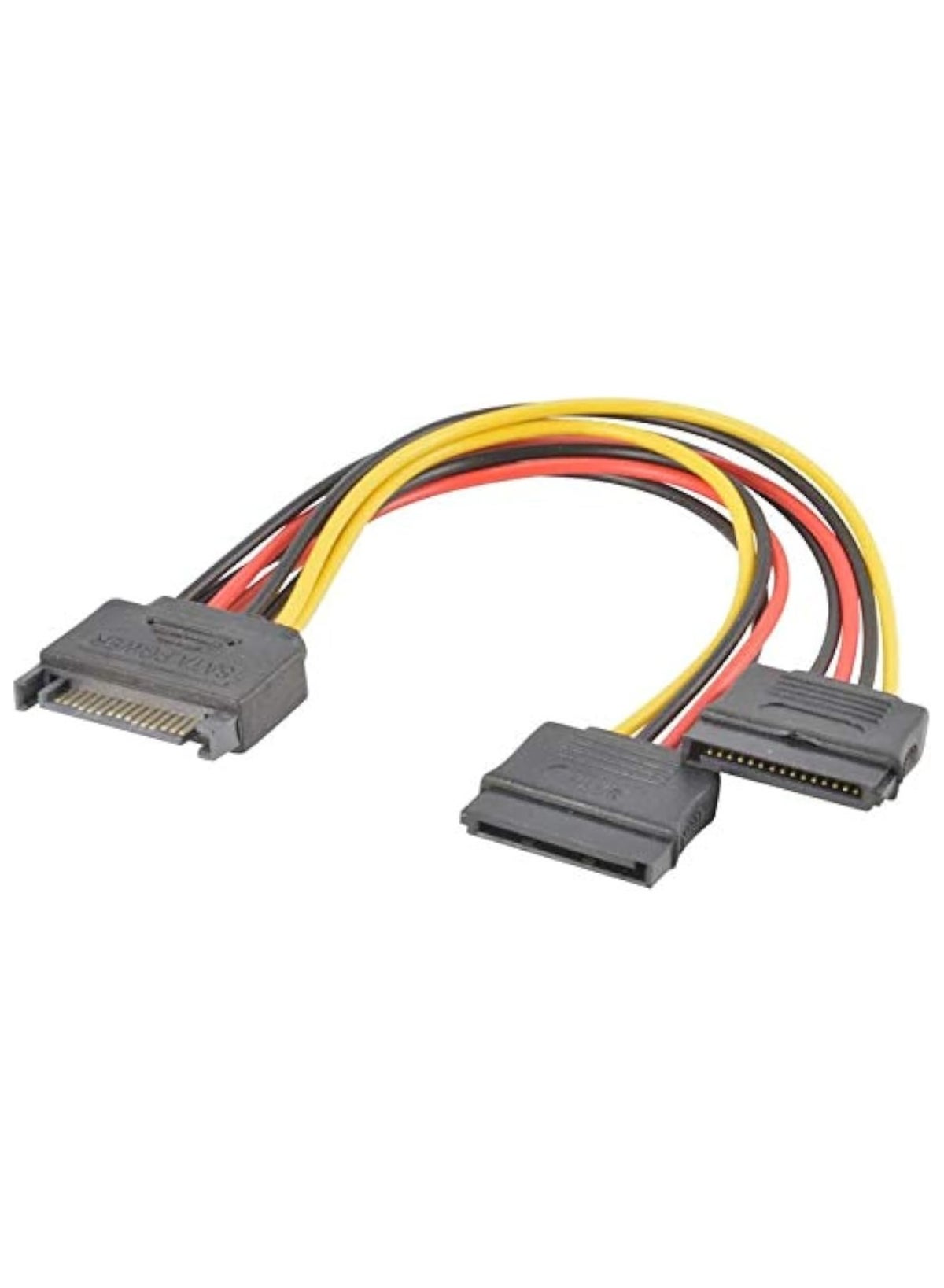سولد أوت SOLDOUT Sata Power 15 Pin y-splitter Cable Adapter Male To Dual Female For Hdd Hard Driv