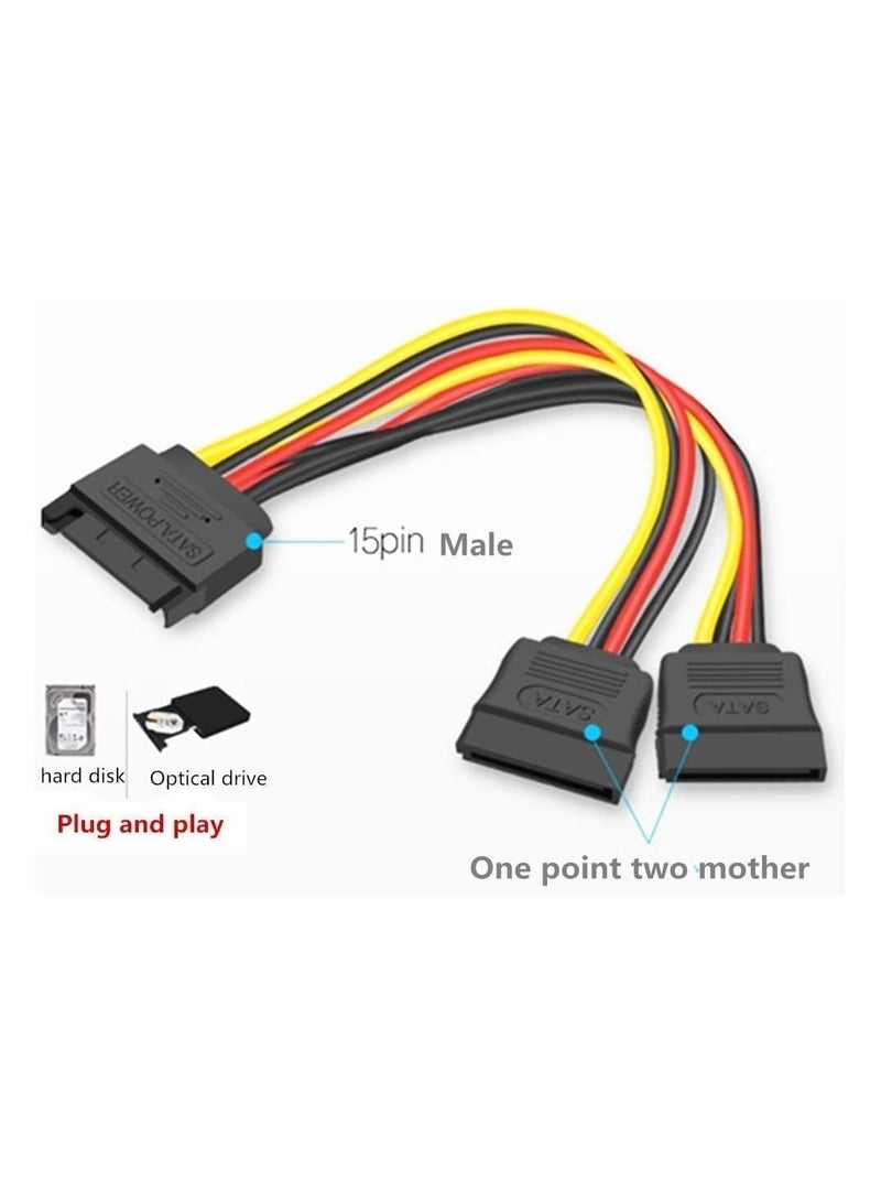 بيعتكلها محول كابل SATA Power 15 Pin Y-Splitter ذكر إلى أنثى مزدوج للقرص الصلب HDD - Image 5