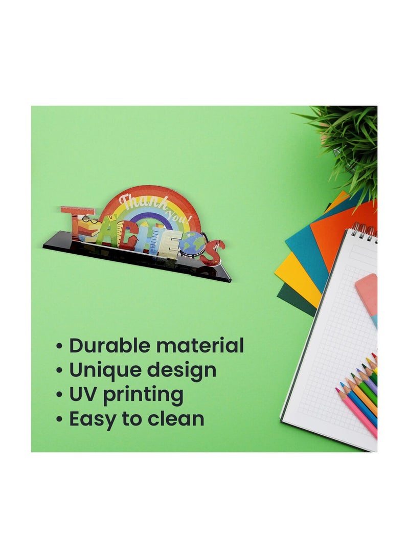 برينت شوب فور مي مجموعة هدايا تقدير المعلمين - كريستال أكريليك، كوب قهوة أسود، وحقيبة حمل قطنية أنيقة - هدية للمعلمين والموجهين وموظفي المدرسة - مثالية ليوم المعلمين - Image 5