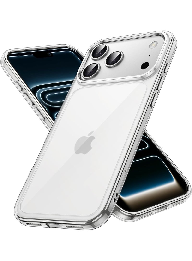 جراب لهاتف iPhone 17 Pro Max (مقاس 6.9 بوصة)، غطاء حماية (Bumper) مقاوم للصدمات ولا يصفرّ، مع ظهر شفاف مقاوم للخدش (شفاف) - Image 1