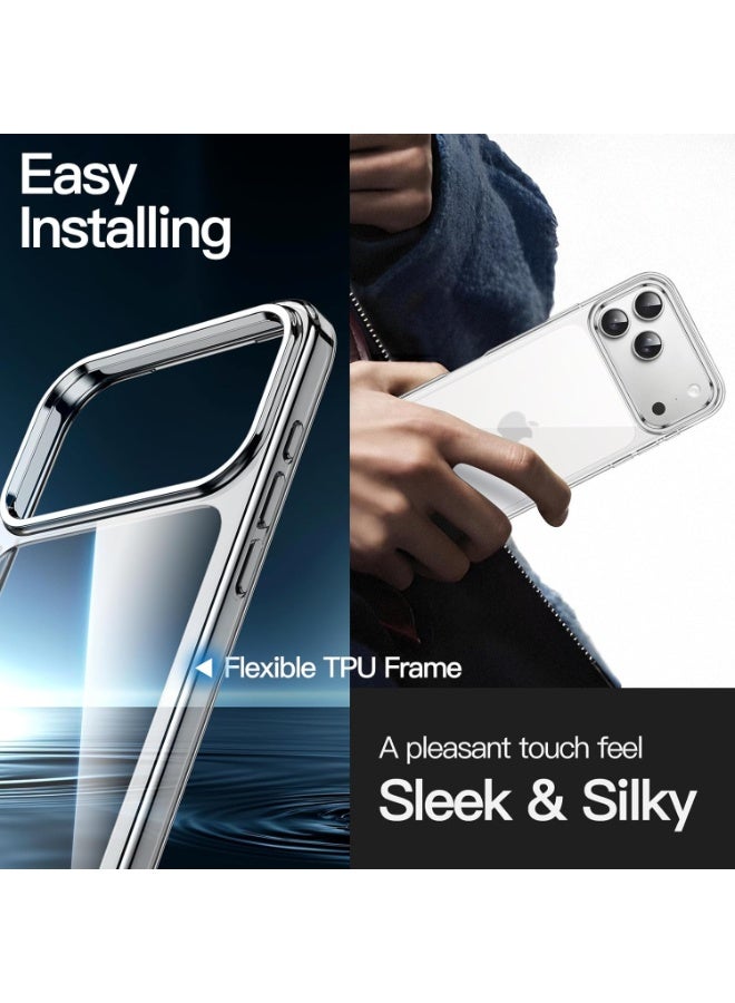 جراب لهاتف iPhone 17 Pro Max (مقاس 6.9 بوصة)، غطاء حماية (Bumper) مقاوم للصدمات ولا يصفرّ، مع ظهر شفاف مقاوم للخدش (شفاف) - Image 2