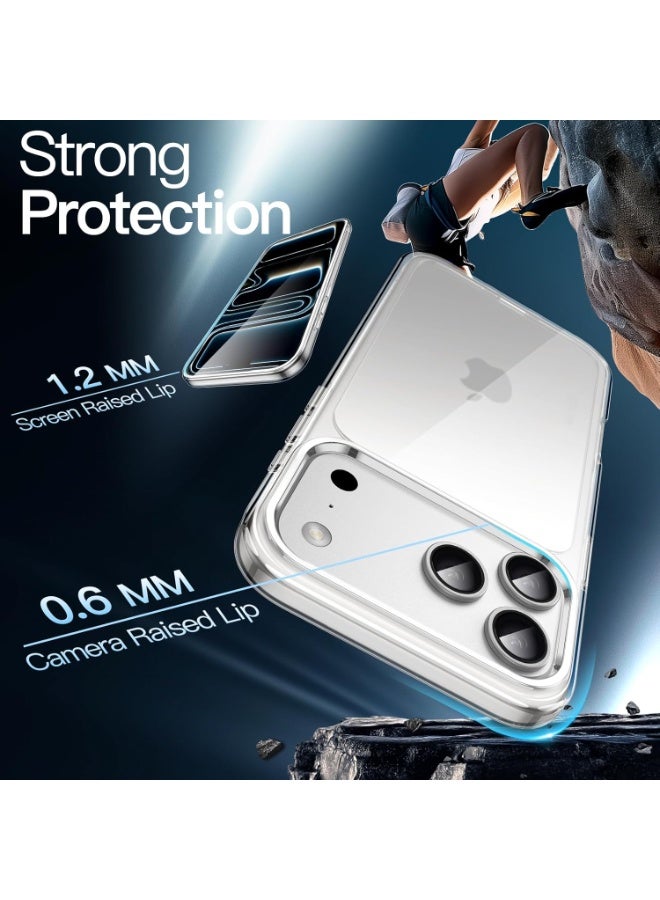 جراب لهاتف iPhone 17 Pro Max (مقاس 6.9 بوصة)، غطاء حماية (Bumper) مقاوم للصدمات ولا يصفرّ، مع ظهر شفاف مقاوم للخدش (شفاف) - Image 4