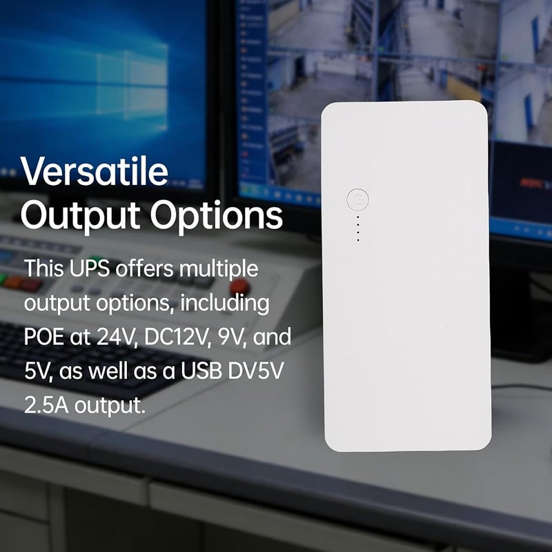 Zhjvihx 1 UPS مزود طاقة غير منقطع، بطارية احتياطية 8800mAh مع إخراج POE 24V DC 12V 9V 5V، لراوتر ومودم وكاميرا مراقبة وهاتف ذكي - Image 4