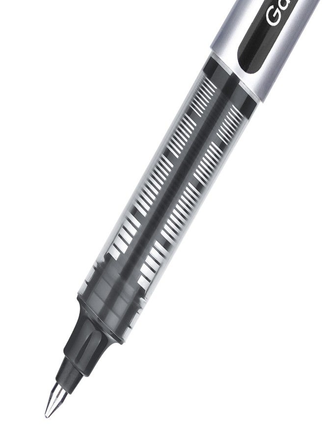 EYEYE Black Rollerball Pens 1.0mm, 12 Pack Roller Ball Pen Quick Dry, Liquid Black Ink Pens Bold Point Smooth Writing Pen for Journaling, Note Taking, Office, School Supplies - Image 3