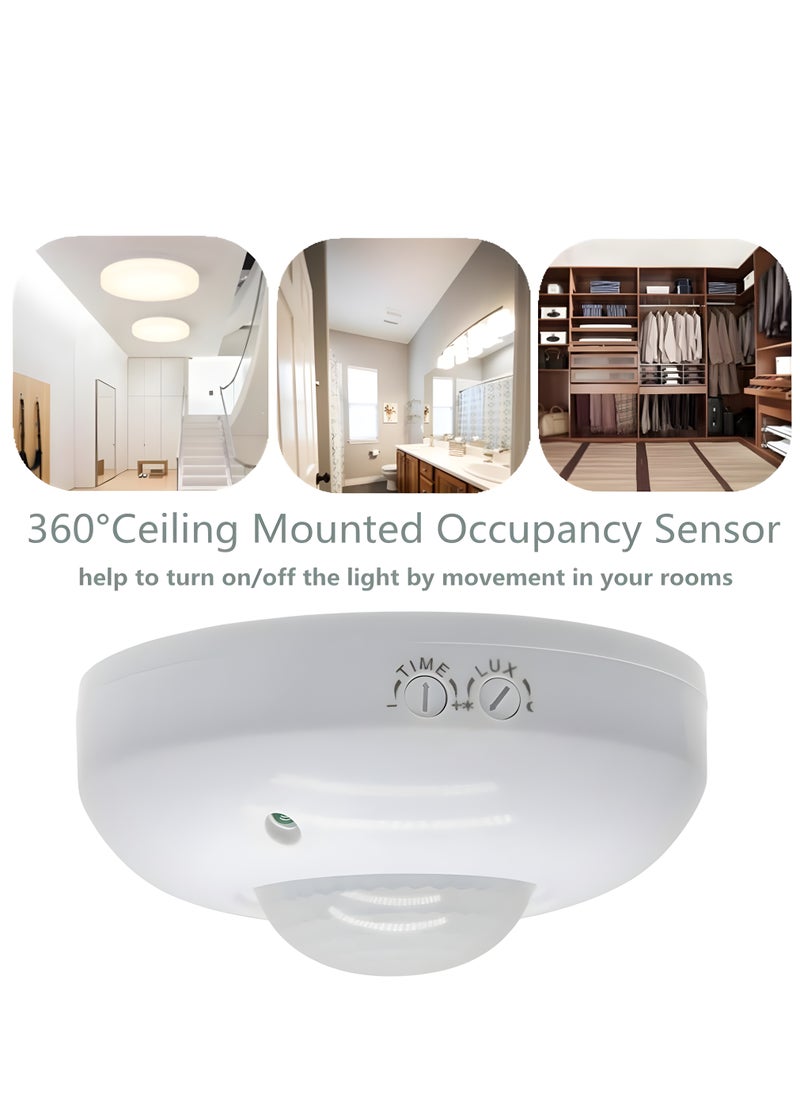 Next Life - 360 Degree Ceiling Mount Occupancy Sensor, 110-240V PIR Motion Sensor Switch, High Sensitive Movement Detector Light Switch, Neutral Required(Max Detection Distance: 6 m) - Image 1