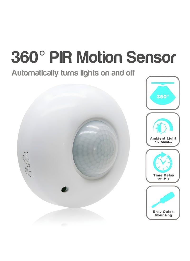 Next Life - 360 Degree Ceiling Mount Occupancy Sensor, 110-240V PIR Motion Sensor Switch, High Sensitive Movement Detector Light Switch, Neutral Required(Max Detection Distance: 6 m) - Image 1