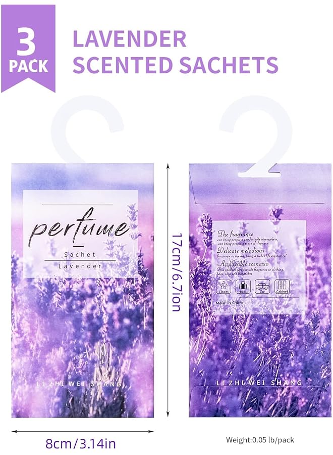erorex Pack Scent Sachets Lavender Sachet Bags Air Freshener Hanging Closet Deodorizer Scented Room Fragrance Aroma Bag Suit For Locker Car Closet Gym Bag - Image 2