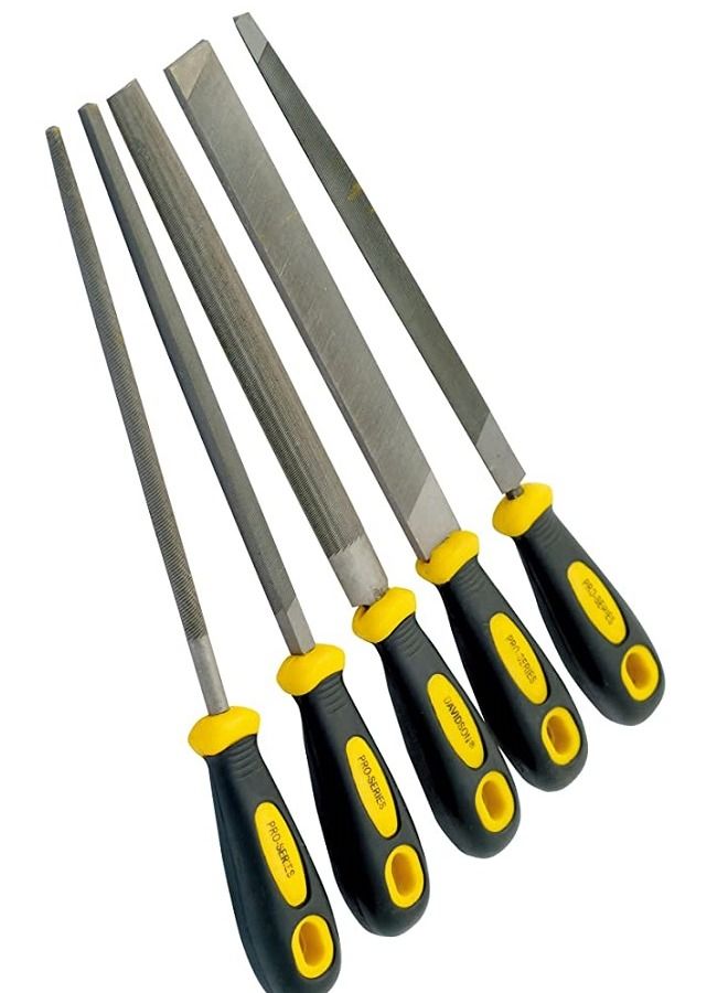 Wisemann 5PC 8" STEEL FILE HALF ROUND,HAND,TRIANGLE,SQUARE,ROUND WITH HANDLE G - Image 3
