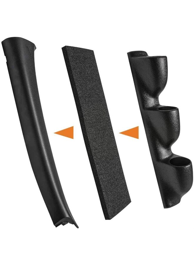 Universal Black Triple Pillar Gauge Pod - Fits Any Make/Model - Plastic - Mounts (3) 2-1/16" (52mm) Gauges to Vehicle's A-Pillar - Image 3