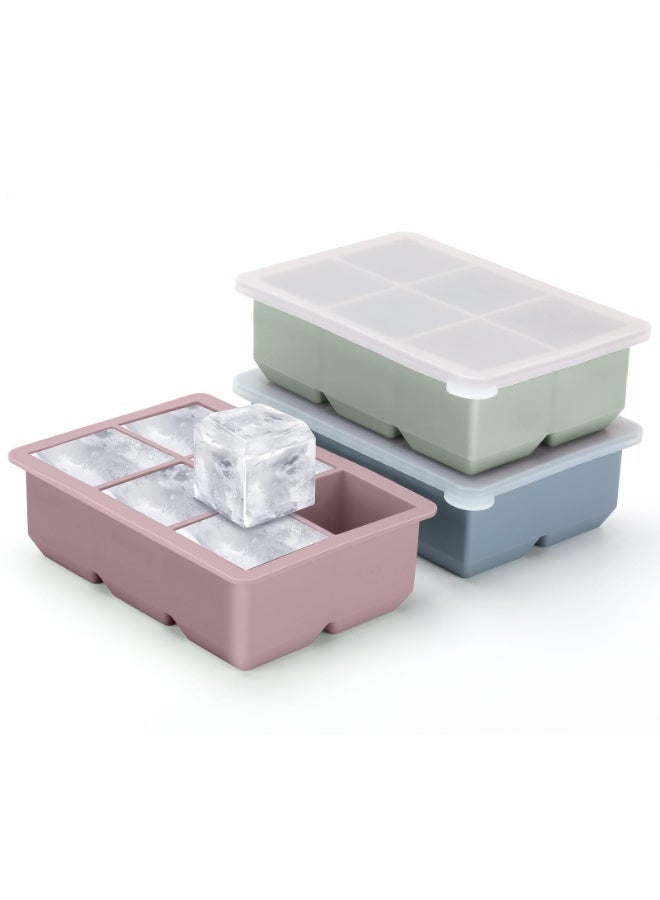 general Silicone Ice Cube Trays 3 Pack - Large Size Silicone Ice Cube Molds with Leak Proof Removable Lid Square Ice Cube Tray, Stackable Flexible Ice - Image 1