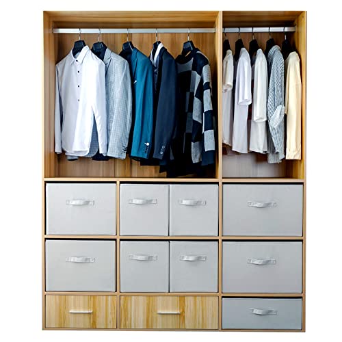 BOMKEE صناديق تخزين قابلة للطي من BOMKEE، منظمات أدراج قابلة للطي، سلال تخزين خزانة، صندوق تخزين مكعب لغرفة النوم وغرفة المعيشة (4 عبوات، رمادي، 15.4x11.4x5.5 بوصة) - Image 4