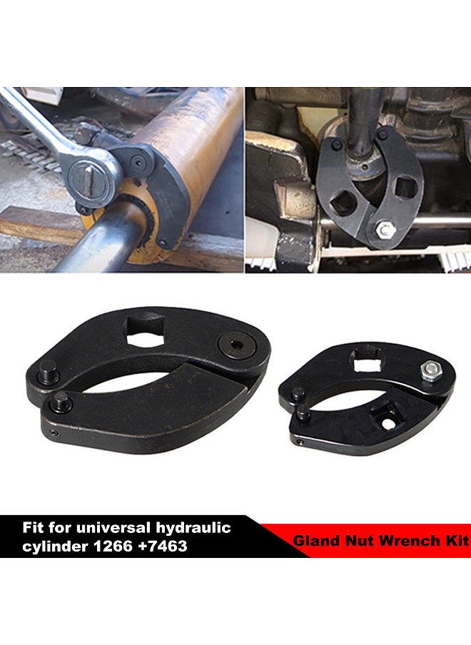 Generic - Adjustable Gland Nut Wrench Kit 1266 +7463 Spanner Tool Set for Hydraulic Cylinder - Image 1
