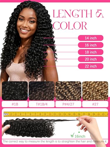 Lacer Curly Clip in Human Hair Extensions Jerry Curly 3B 3C Real Hair Clip in Extensions For Black Women Natural Color 100% Brazilian African American Hair Extension (18 inch, Jerry Curly #1B) - Image 5