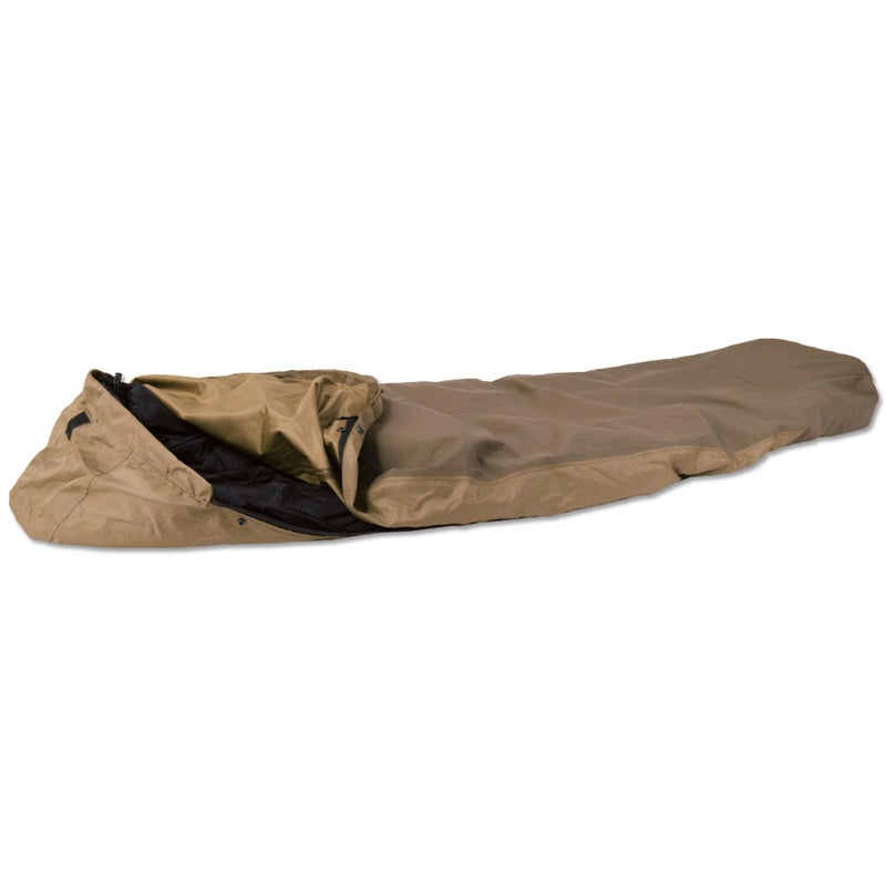 MilTec Trilaminate Durable Waterproof Lightweight Breathable Tactical Outdoor Camping Hiking Generous Cut Sleeping Bag Cover with Zip Closure Suitable for Various Sleeping Bags Coyote