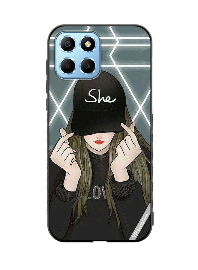 VR CREATIVE Protective Case Cover For Honor X8 5G She On Cap Design Multicolour - Image 1