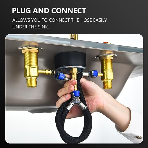 Tearel Rough-In Valve with Drain Assembly, Compatible with Moen Widespread Bathroom Sink Faucet, 1/2-Inch IPS Connections, Brass Construction - Image 2
