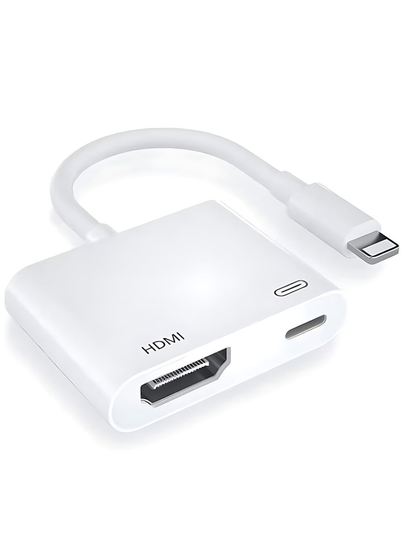كلافون محول HDMI من iPhone إلى التلفزيون، محول صوت وصورة رقمي عالي الدقة 1080P من iPad إلى iPhone (لا يحتاج إلى مصدر طاقة)، ​​موصل شاشة لمزامنة الفيديو والصوت، متوافق مع iPhone 14/13/12/11/X/8/iPad/إلى شاشة عرض تلفزيونية عالية الدقة - Image 1