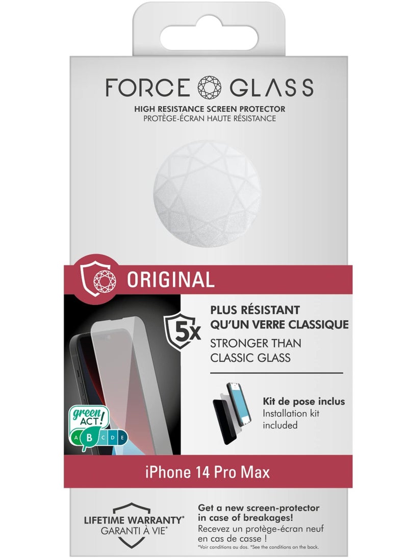 FORCE - Force Glass iPhone 14 Pro Max Flat Original Screen protectors Lifetime Warranty - Image 1