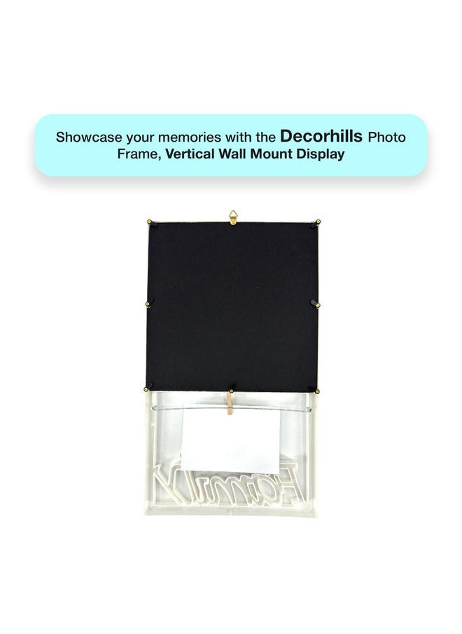 Decorhills Plastic Family Design Multi Pictures Collage Photo Frame with Wall Mount Display, White Frame for Displaying 6x4 Photos, Elegant Family-Themed Design for Home Décor and Memory Display, 1-Pc