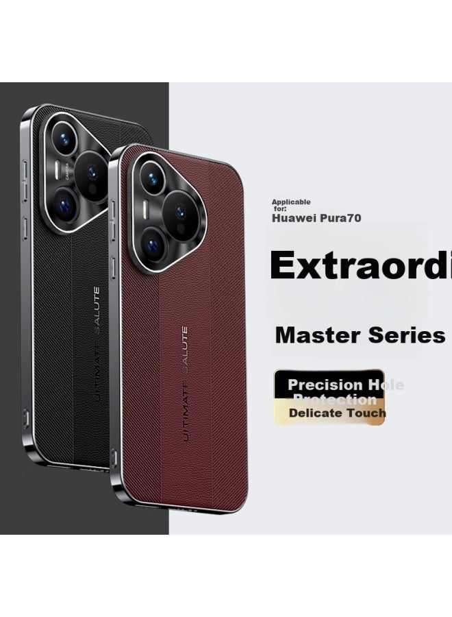 Stryfer Phone Case For Huawei Pura70, Protective Cover For Huawei P70, Purap70 Instant Transformation Into Master Lens, Full Protection, Shockproof, Embossed Luxury Electroplated Design For Men And Women, Ruby Red - Image 1
